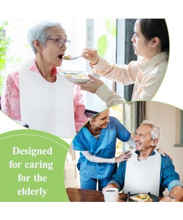 200 Pack Disposable Adult Bibs - Large Plastic White Bibs for Elderly - Waterproof & Oilproof - Ideal for Seafood Boils, BBQ Parties - 31.5 x 15.7 Inch - Buy Online on GoSupps.com