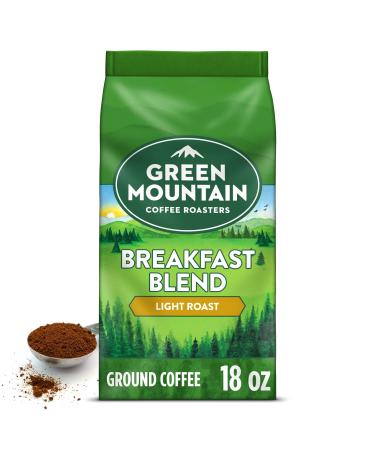 Green Mountain Coffee Roasters Breakfast Blend, Ground Coffee, Light Roast, Bagged 18 oz Breakfast Blend 1.12 Pound (Pack of 1)