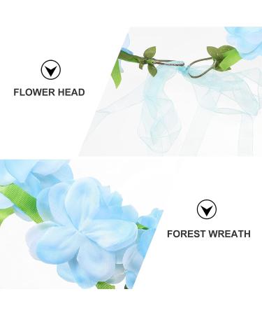 Healeved 1pc Simulated Flower Headband Elegant Lifelike Wreath Garland Headband Headwear Blue - Buy Online on GoSupps.com