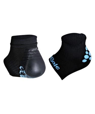 KidSole RX Gel Sports Sock for Kids with Heel Sensitivity from Severs Disease  Plantar Fasciitis (Teen Size 7.5-9  Black) Black Teen Size 7.5-9