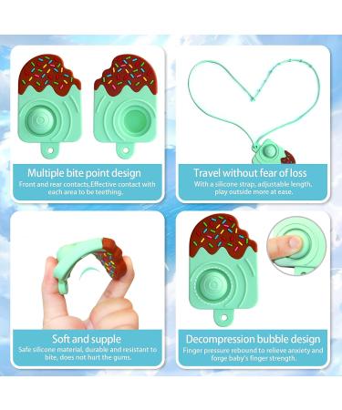 FATEORT Baby Teething Toy | Silicone Popsicle Shape Teether | BPA Free - Mint Green | Christmas Gift for Babies 6-12 Months - Buy Online on GoSupps.com