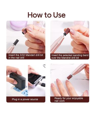 Alle's 150Pcs Nail Sanding Bands - Coarse/Medium/Fine Grit for Nail Drill - Manicures & Pedicures - 3/32 Nail Drill Bits - Acrylic Gel Nails - Buy Online on GoSupps.com
