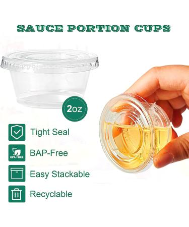 200 Sets 2 oz Disposable Plastic Portion Cups with Lids for Sauces, Jello Shots, and Souffles - Buy Online on GoSupps.com