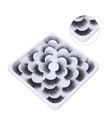 Natural 3D Fake Eyelashes - 10 Pairs of Thick Fluffy Long Synthetic Fiber Lashes for Women - Buy Online on GoSupps.com