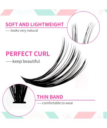 Riya 20D 240pcs D Curl Eyelash Clusters DIY Kit | Wispy Cluster Extensions for Lash Volume | 9-15mm Individual Lashes | Home DIY - 20D 0.07D Mixed - Buy Online on GoSupps.com