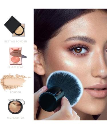 Kabuki Foundation Brush Large Powder Makeup Brush | Synthetic Bristles for Even Application - Black - Buy Online on GoSupps.com