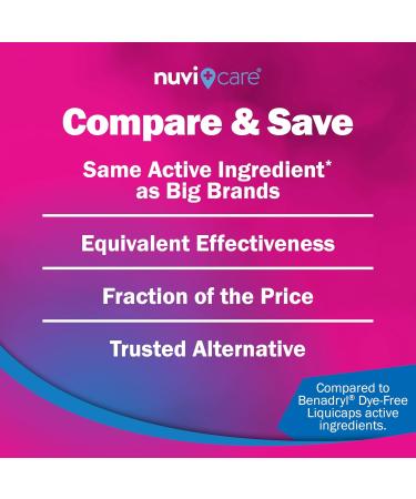 Allergy Relief Softgels Dye-Free Diphenhydramine 25mg Antihistamine Meds for Runny Nose Sneezing Itchy Eyes & Throat Compare to LiquiGels Allergy Medicine for Adults (60 Count) 60 Count (Pack of 1) - Buy Online on GoSupps.com