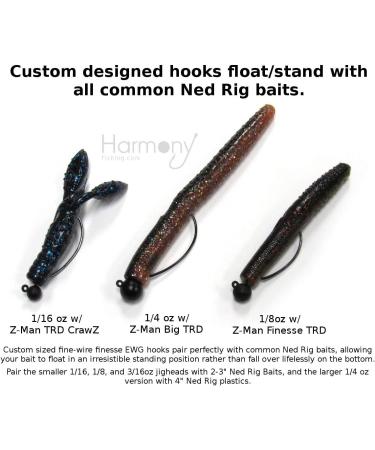 Harmony Fishing Tungsten Offset Weedless Ned Rig Jigheads 1/8oz - 5 Pack - Buy Online on GoSupps.com