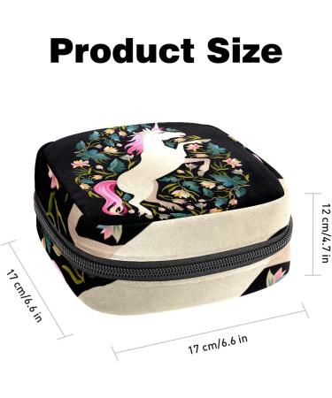 Magic Unicorn Sanitary Napkin Storage Bags | Beautiful Flowers Period Bag for Women & Teens - Menstrual Cup Pocket Holder - Buy Online on GoSupps.com