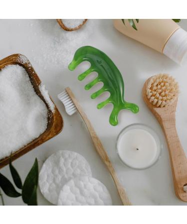 Clispeed Jade Gua Sha Comb Set - 2pcs Wide Tooth Manual Scalp Massager for Relaxation & Hair Care | International Shipping - Buy Online on GoSupps.com