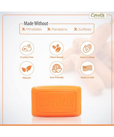 Carotis Beauty Soap 80g - Refreshing Skin Cleanser with Carrot Oil, Glycerin, Beta Carotene, Vitamin A, and Olive Oil - Buy Online on GoSupps.com