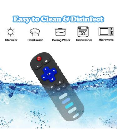 ERSIHUA 2-Pack Silicone Baby Teething Toys - TV Remote Teethers for 6-12-18 Months Infants - Fire Remote Shape Toddlers Silicone Teether - Sensory Toy for Boys and Girls (Black+Blue) - Buy Online on GoSupps.com