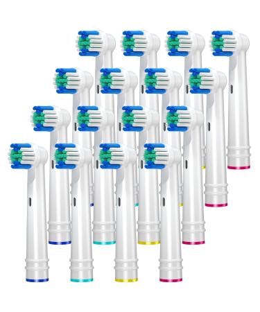 Replacement brush heads for oral B 16 pack of electrical toothbrush heads for oral b eb17-p precision clean brush heads Suitable for oral b per 1000/3000/5000 vitality smart genius series and more ... white 1 piece (16 pack)