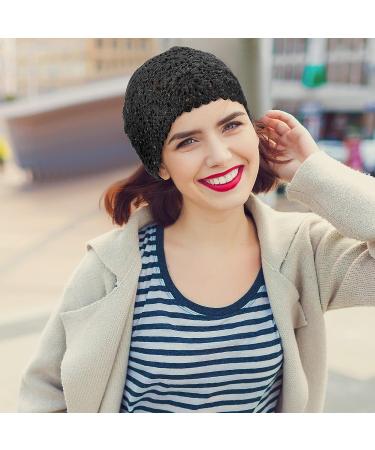 Handmade Crochet Slouchy Beanie Hat Set for Women - Floral Knit Skull Cap (4 Pcs) - Buy Online on GoSupps.com