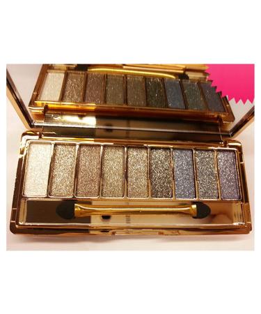 DISAAR BEAUTY 9 Colors Glitter Eyeshadow Eye Shadow Palette & Makeup Cosmetic Brush Set NEW (05)