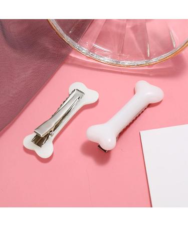 10PCS Dog Bone Hair Clips - Decorative Alligator Barrettes for Cosplay Costume, Christmas Halloween Accessories - 5Pairs White - Buy Online on GoSupps.com