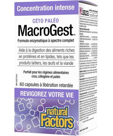 Natural Factors Keto Paleo MacroGest 60 Capsules - Supports Healthy Digestion & Keto Diet - Buy Online on GoSupps.com