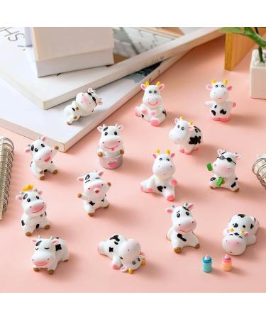 16 Pcs Mini Cow Toys Cute Cow Animals Miniature Resin Figurines Cow Cake Toppers Garden Moss Landscape Ornaments for Cake Decoration Garden Home Theme Party Decor - Buy Online on GoSupps.com