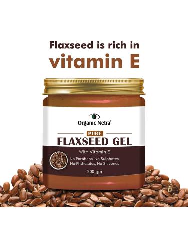 Pure Flaxseed Gel with Vitamin E - Nourish Hair & Skin Reduce Fine Lines Safe for All Skin Types 200g - Buy Online on GoSupps.com