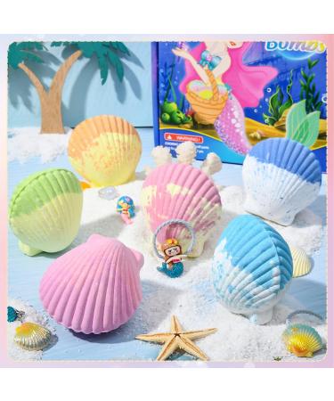 Tacobear Mermaid Bath Bombs for Kids - 9 Pack with Jewelry Set | Organic Shell Bath Bombs with Surprise Inside | Handmade Natural Ingredients | Ideal Mermaid Gifts for Girls - Buy Online on GoSupps.com