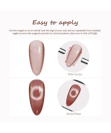 MEGIOR 15ML Cat Eye Gel Nail Polish - Holographic Diamond Magnetic Nail Art for DIY Manicure & Salon Use - Soak Off 0.5 OZ - Buy Online on GoSupps.com