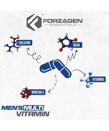 Forzagen Essentials Men's Multivitamin with Creatine and BCAA Complete Vitamin and Mineral Complex 60 Tablets - Buy Online on GoSupps.com