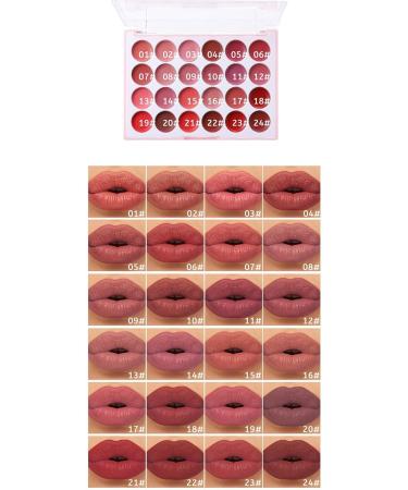 ETUCYNG Lip Gloss Palette Palette Lip Gloss Moisturizing Lip Balm 24 Colors Wearable Lipstick Sheet Long Lasting Moisturizing Lip Gloss for Women Ladies - Buy Online on GoSupps.com