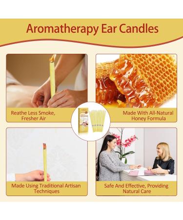 Organic Beeswax Ear Candles Set with Protective Disks - 10pcs - Buy Online on GoSupps.com