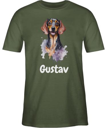 Personalized Dachshund T-Shirt for Dog Owners - Custom Gift by Shirtracer | Men's Army Green Tee - Buy Online on GoSupps.com