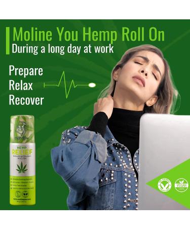 Moline You Hemp Roll On for Joint & Muscle Discomfort - Hemp Oil Extract, Arnica and Menthol - 3 oz - Buy Online on GoSupps.com