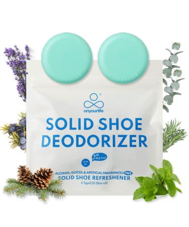 OnYourLife Natural Shoe Deodorizer Balls, Shoe Smell Eliminator With Invigorating Mountain Meadow Fragrance, Odor Eliminator For Shoes, 1 Pack 2 Pieces 2 Count (Pack of 1)