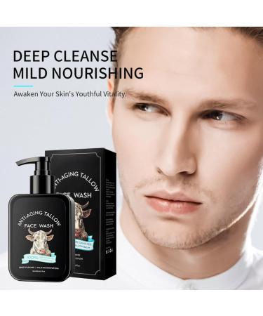 yehapp 150ml Tallow Face Wash Tallow Hydrating Facial Cleanser Skincare for Men Skin Care Tallow Face Moisturizer Hydrating and Moisturizing Face Exfoliating Face Wash - Buy Online on GoSupps.com