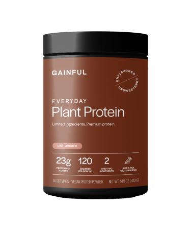 Gainful Everyday Plant Protein Powder 23g Plant Protein per Serving Unflavored Supports Strength Recovery and Balanced Nutrition Vegan Gut Friendly No Artificial Ingredients 14 Servings Plant - Everyday 14.5 Ounce