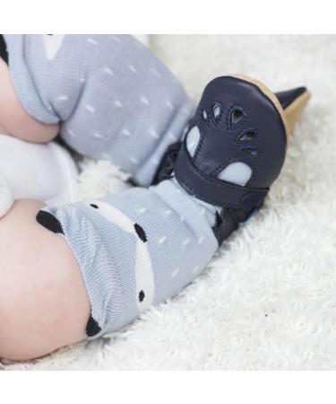 Dotty Fish Soft Leather Baby T-Bar Shoes for Girls | Non-Slip Suede Soles | Navy Blue | 0-6 Months - 2-3 Years - Buy Online on GoSupps.com