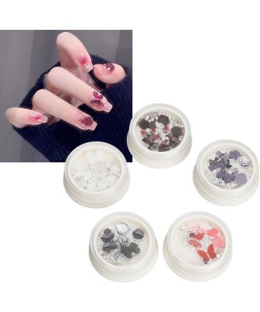 Shiny Decorative Manicure Charms with Artificial Pearls DIY Nail Art Portable Storage Box for Professional Salon or DIY Manicures - Buy Online on GoSupps.com