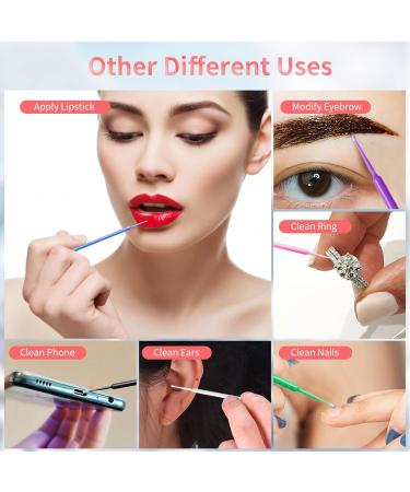 Annhua 600Pcs Disposable Micro Applicator Brushes for Makeup, Eyelash Extensions, Dental Care - Pink Blue Purple Mix - Buy Online on GoSupps.com