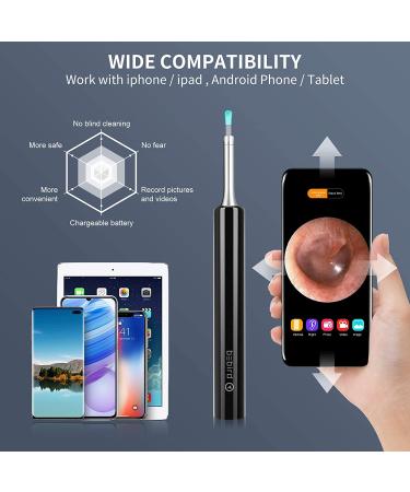 Enjoyee Wireless Ear Wax Removal Kit with 1080P HD Ear Camera for iPhone, iPad & Android - Black - Buy Online on GoSupps.com