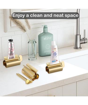 UDQYQ Stainless Steel Toothpaste Squeezer 3-Pack - Total Squeeze Out Gold Holder & Stand Function for Maximum Efficiency - Buy Online on GoSupps.com