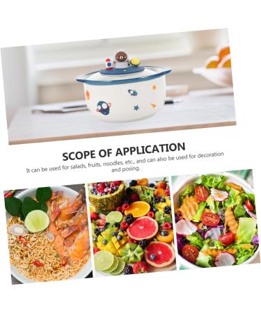Zerodeko 1pc Instant Noodle Soup Bowl Ramen Bowls Ceramic Cereal Bowl Rice Container Cartoon Student Oven - Buy Online on GoSupps.com