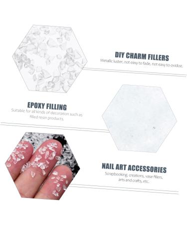 WOONEKY 1 Glass Chip Diy Crafts Colored Glass Epoxy Filling Metal Filler Nail Tech Accessories Joint Holders Bulk Crushed Crystal Chips Nail Art Stone Nail Gem Nail Stickers Manicure 0.5X0.3cm transparent - Buy Online on GoSupps.com