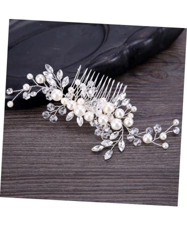 FRCOLOR Accessories bridal headpiece pearl hair accessories white hair accessories bridal comb wedding hair accessories bridal hair accessories wedding hair comb bride crystal Hair Comb - Buy Online on GoSupps.com