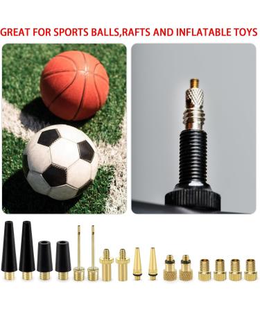Royouzi Bike Tire Valve Pump Adapter Set - 33 Partial Bicycle Pumps Adapter Ball Pump Needle Standard Pump & Air Compressor Compatible - Buy Online on GoSupps.com