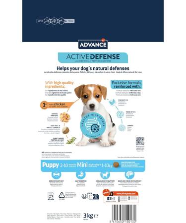Advance Mini Puppy - Small Breed Puppy Dog Food with Chicken - 3kg - Buy Online on GoSupps.com