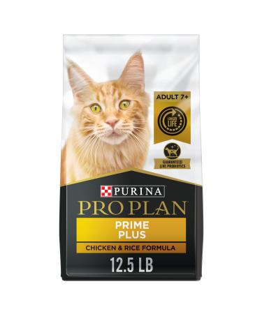 Purina Pro Plan Senior 7+ Nutrient Dense, High Protein Senior Dry Cat Food (Packaging May Vary) Chicken & Rice 12.5 lb. Bag