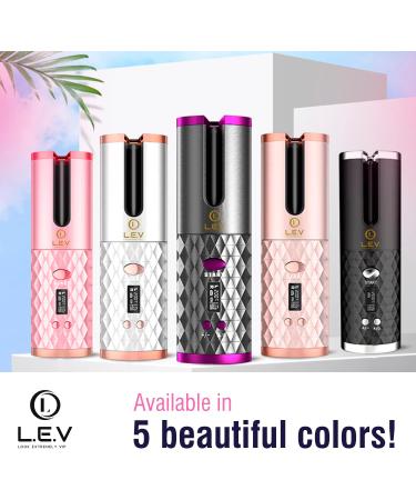 LEV Automatic Curling Iron | Portable Ceramic Hair Curler with Auto Shut-Off | USB Hair Curling Wand - Black - Buy Online on GoSupps.com