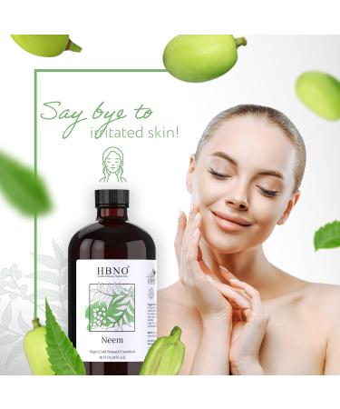 HBNO Neem Oil - 16 oz (475ml) Value Size - Ideal for Face wash Lotions Skincare and Hair Care Products (Glass Bottle) - Buy Online on GoSupps.com