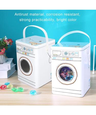 HERCHR Powder Laundry Detergent Container Cute Washing Machine Shape Metal Laundry Pod Container Laundry Powder Container for Bathroom Laundry Decor - Buy Online on GoSupps.com