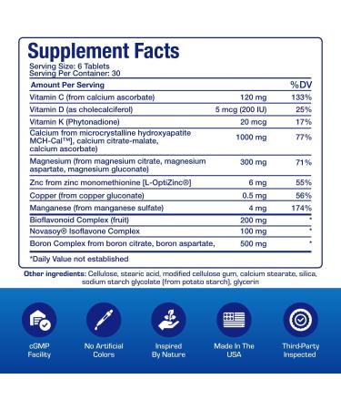 Clinical Calcium Complex Bone Supplement - Restorative Calcium Magnesium Zinc D3 Supplement for Bone Health Strength & Density Support with Antioxidant Bioflavonoids - High Absorption - 30 Servings - Buy Online on GoSupps.com