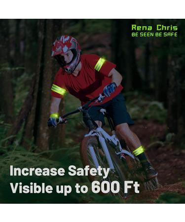 High Visibility Reflective Bands for Wrist, Arm, Ankle, Leg - Green (4 Pack) | Safety Gear for Night Walking, Cycling, Running - Large Reflective Surface - Buy Online on GoSupps.com