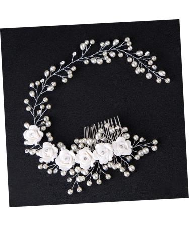 Housoutil Bridal Headdress Bridal Comb Childrens Hair Accessories Flower Hair Combs Wedding Dress Hairpin Hair Accessories Summer Picnic Headwear Tiara White Issue Card Bride Princess - Buy Online on GoSupps.com
